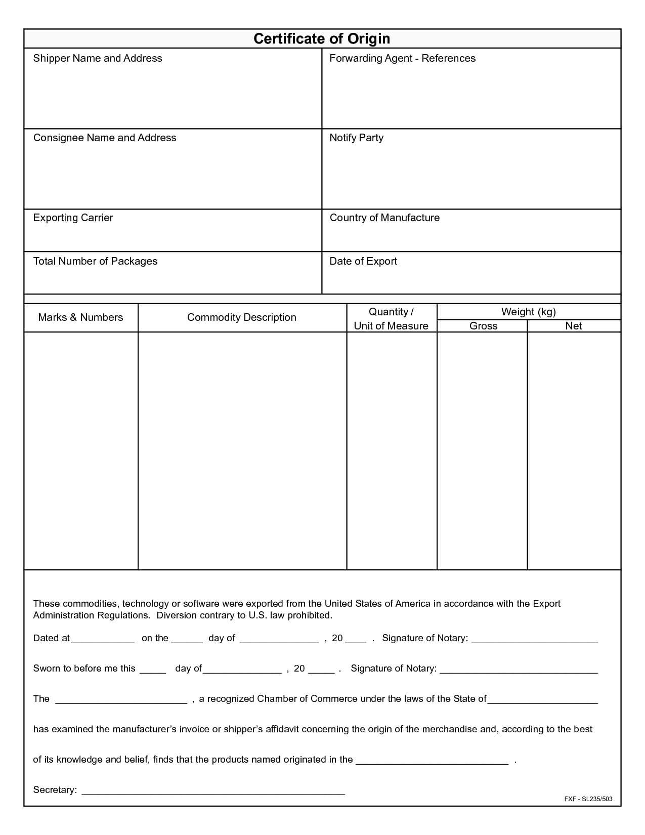 001 Certificate Of Origin Template Excel Word Surprising With Regard To Certificate Of Origin Template Word