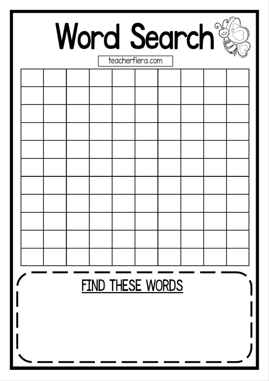 001 Free Printable Blank Word Search Template Wondrous Regarding Blank Word Search Template Free