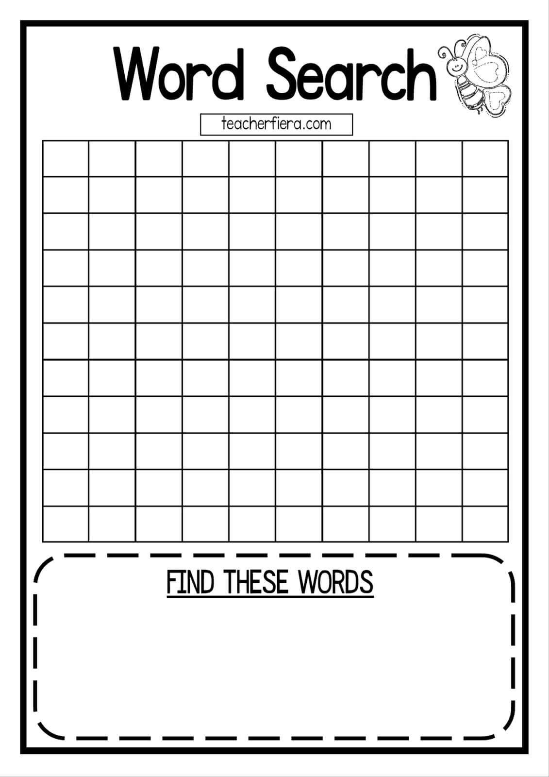 001 Free Printable Blank Word Search Template Wondrous Regarding Blank Word Search Template Free