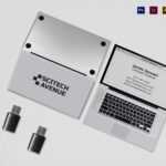 001 Laptop Folded Business Card Mock Up Template Ideas With Regard To Fold Over Business Card Template