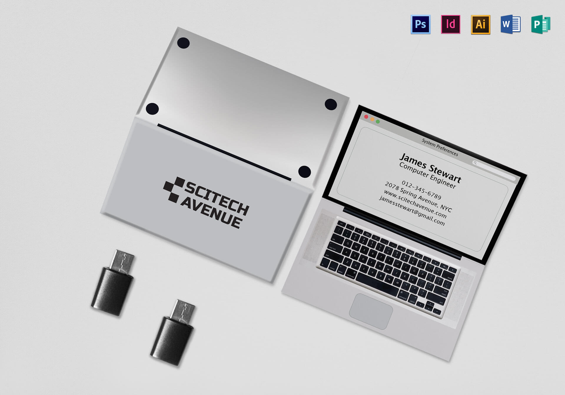 001 Laptop Folded Business Card Mock Up Template Ideas With Regard To Fold Over Business Card Template