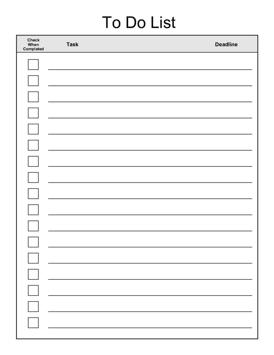 002 Blank Checklist Template Word Ideas Sheets Simple To Do Regarding Blank Checklist Template Word