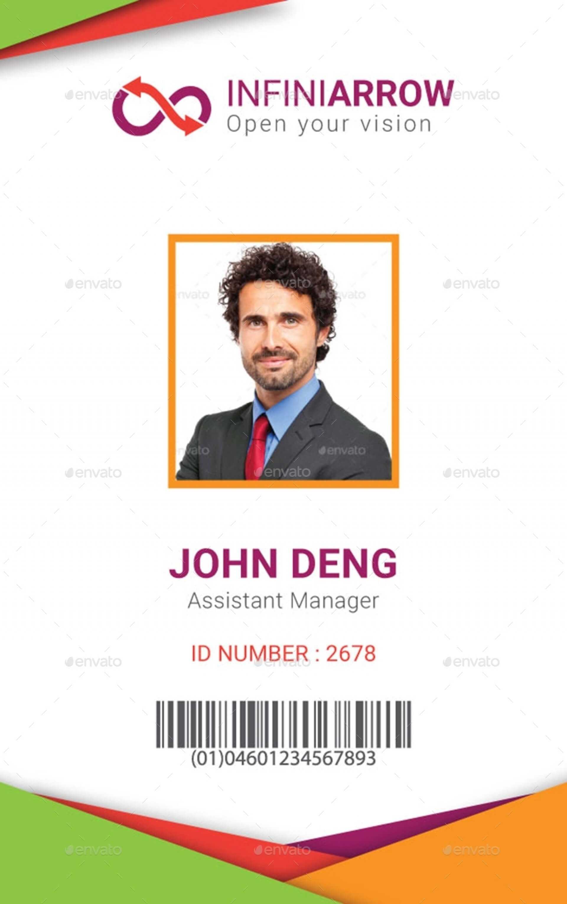 002 Employee Id Card Templates Multipurpose Business Inside Id Card Template Ai