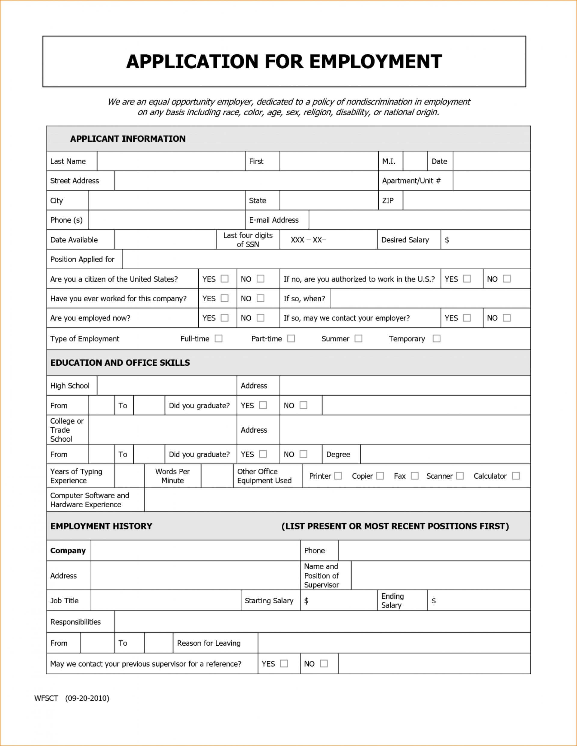 002 Employment Application Templates Word Generic Job Form With Regard To Job Application Template Word