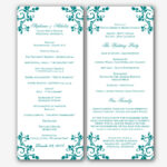 002 Free Printable Wedding Program Templates Word Menu With Regard To Free Printable Wedding Program Templates Word