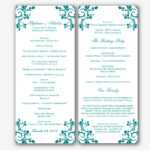002 Free Printable Wedding Program Templates Word Menu With Regard To Free Printable Wedding Program Templates Word
