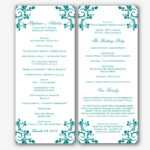 002 Free Printable Wedding Program Templates Word Menu With Regard To Free Printable Wedding Program Templates Word