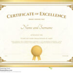 003 Certificate Excellence Template Gold Border Vintage With Regard To Certificate Of Excellence Template Word