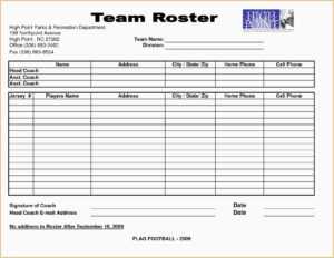 Depth Chart Template Excel