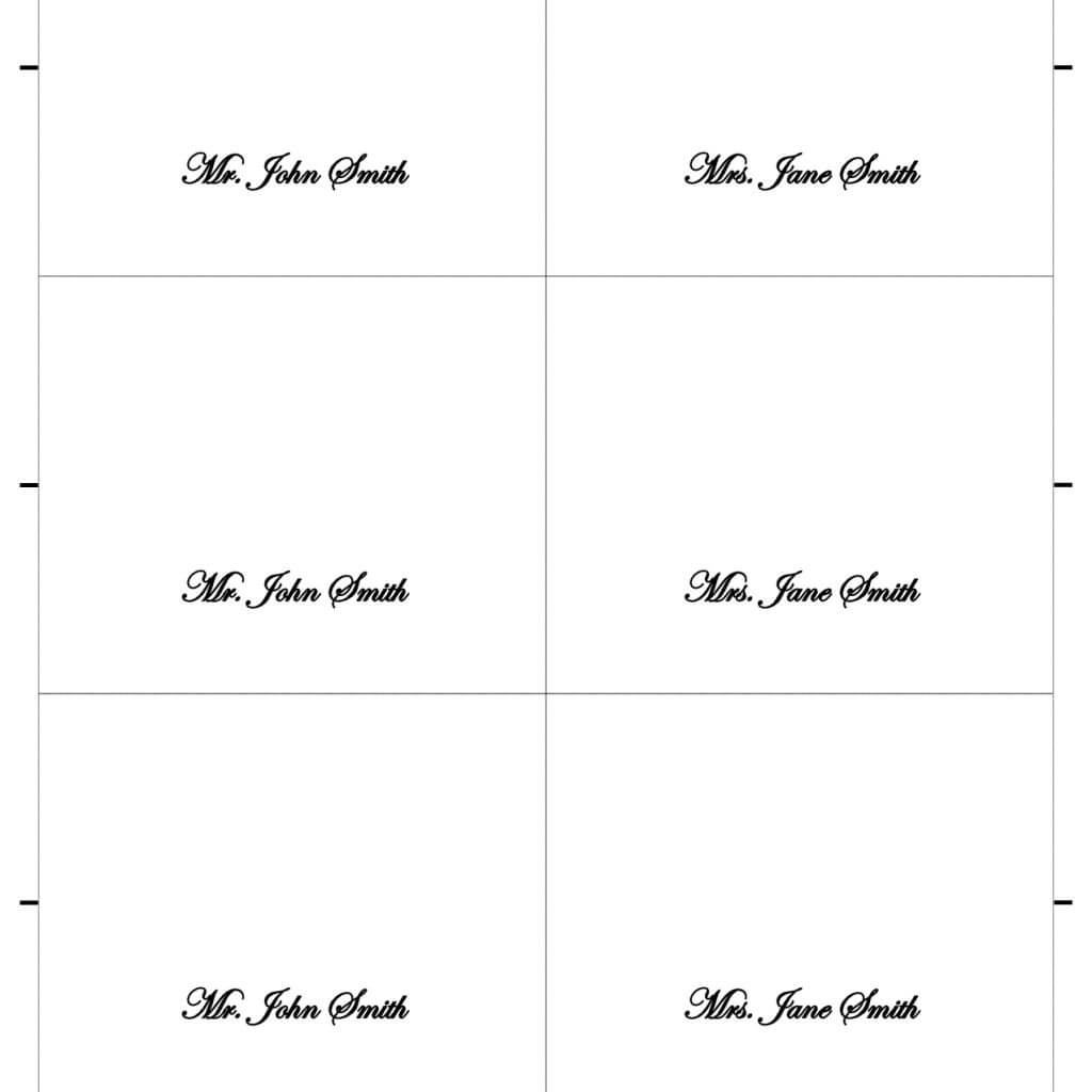 003 Free Place Card Template Tent Per Sheet Or Small In Microsoft Word Place Card Template