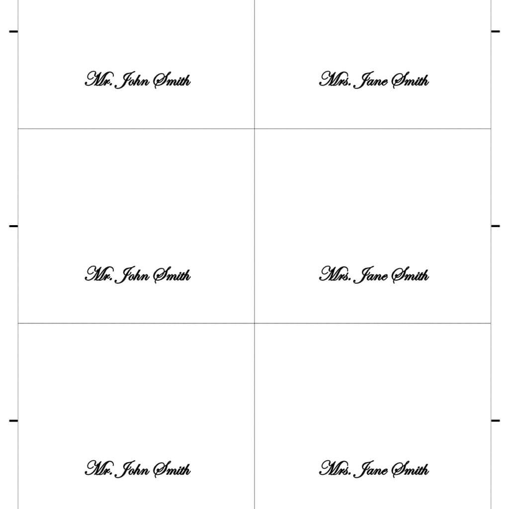 003 Free Place Card Template Tent Per Sheet Or Small Inside Free Template For Place Cards 6 Per Sheet