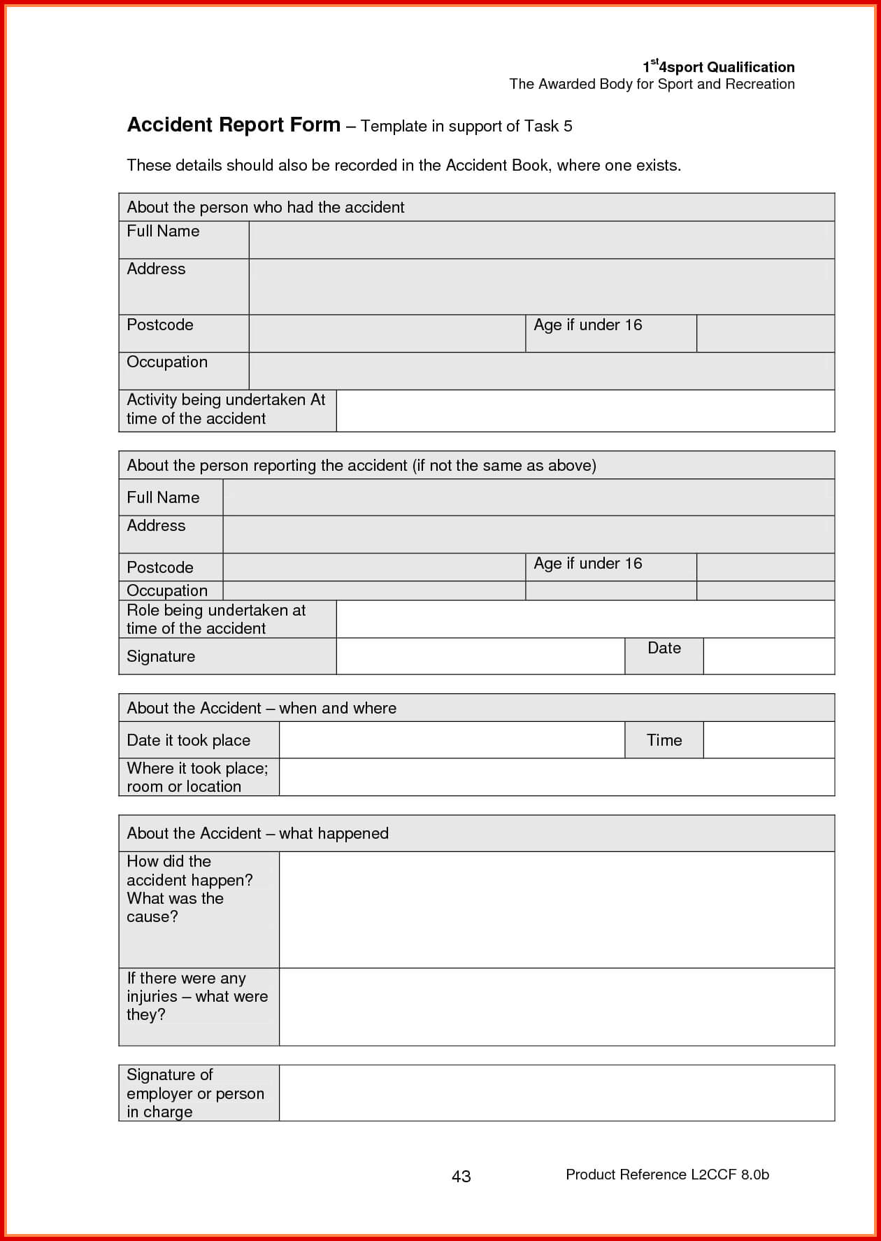 003 Template Ideas Accident Incident Report Form Example Pertaining To Hse Report Template