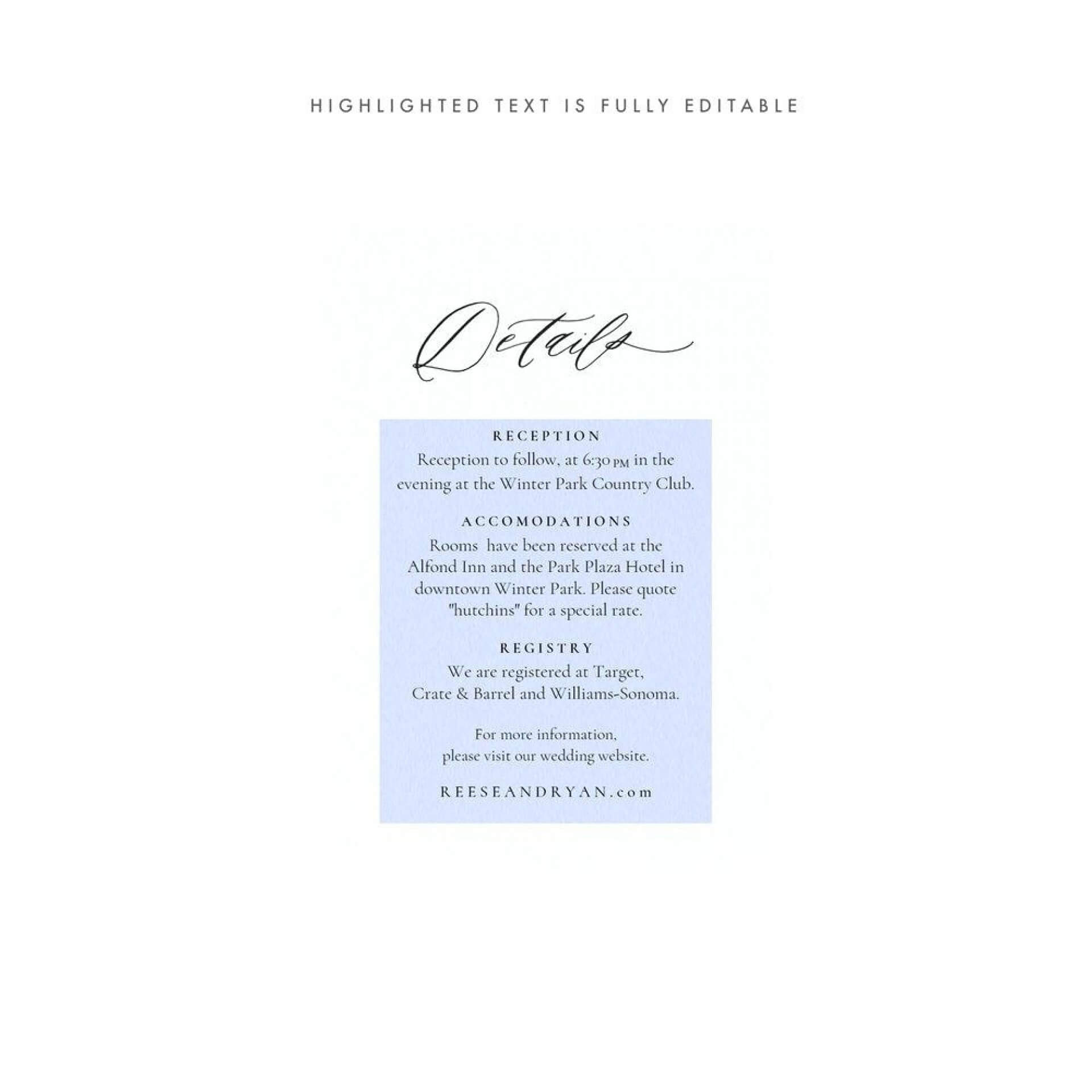 003 Template Ideas Free Wedding Accommodation Card Enclosure Within Wedding Hotel Information Card Template