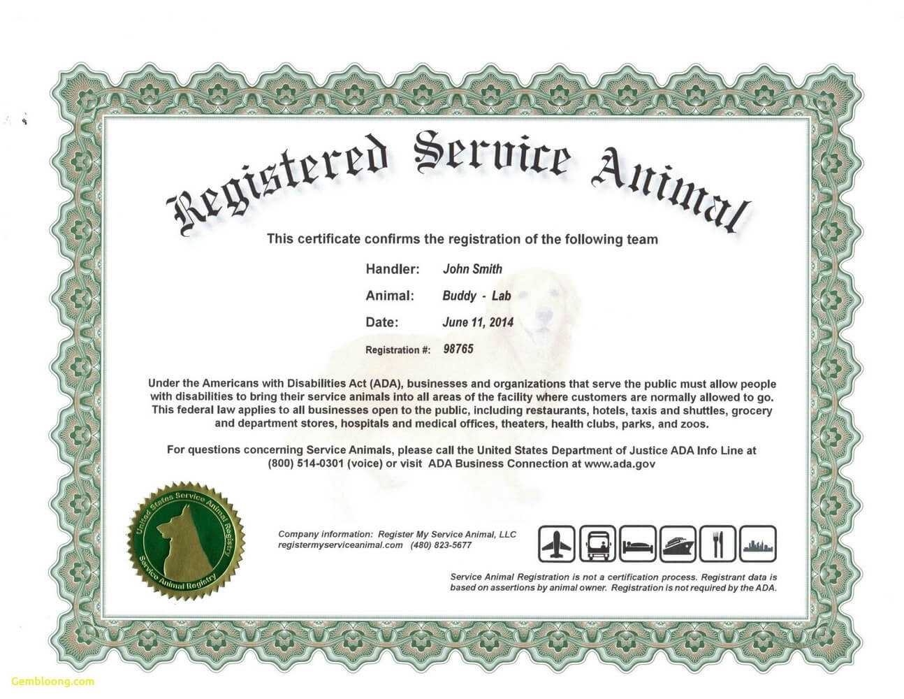 Printable Service Dog Papers Printable World Holiday
