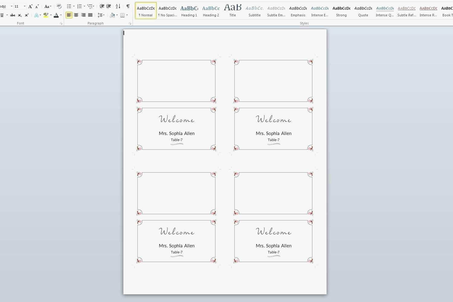004 Template Ideas Melanie Placecards Throughout Microsoft Word Place Card Template