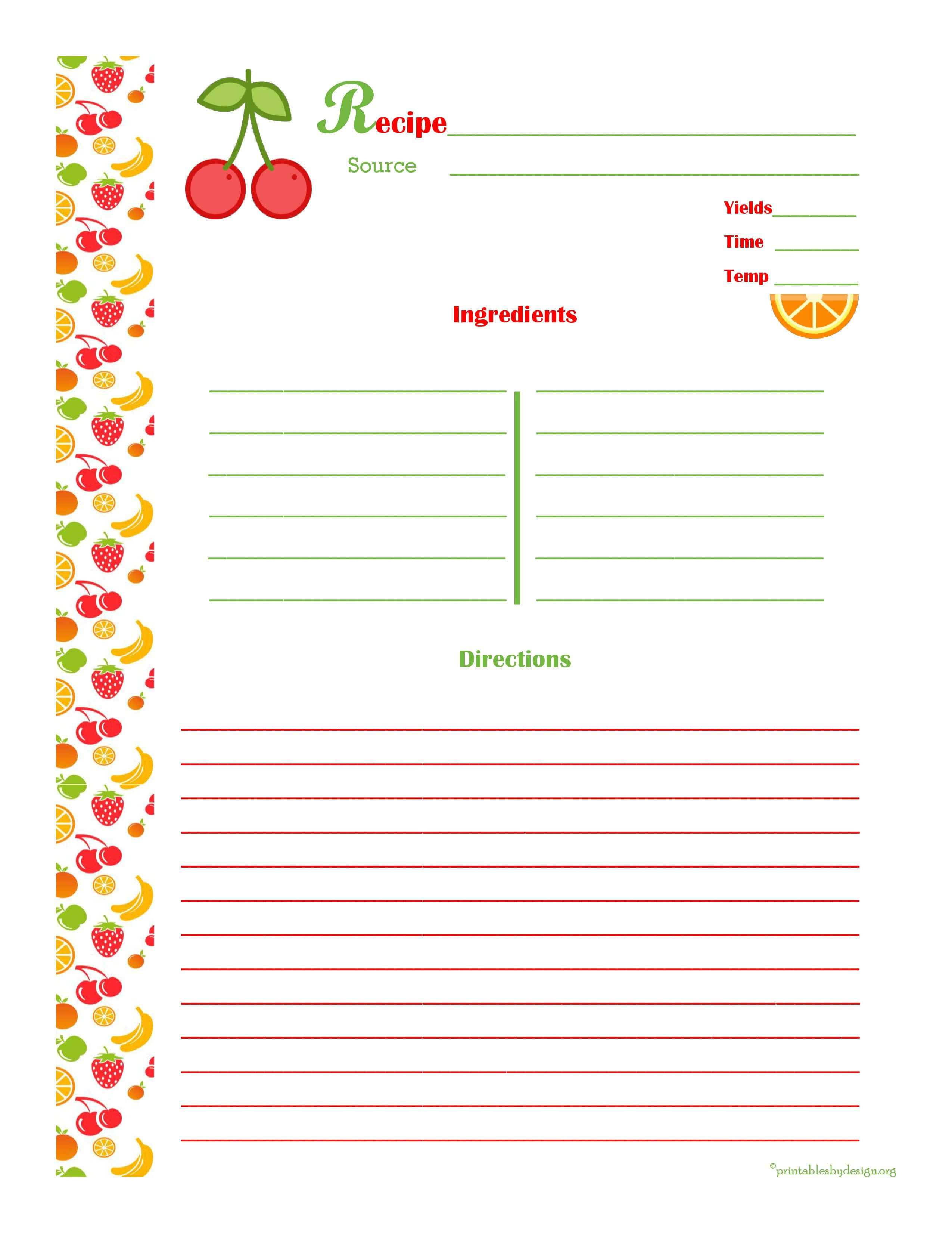 005 Free Recipe Card Templates Template Ideas Wonderful For Within 4X6 Photo Card Template Free