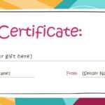 005 Printable Gift Certificate Template Ideas Free Templates Within Printable Gift Certificates Templates Free