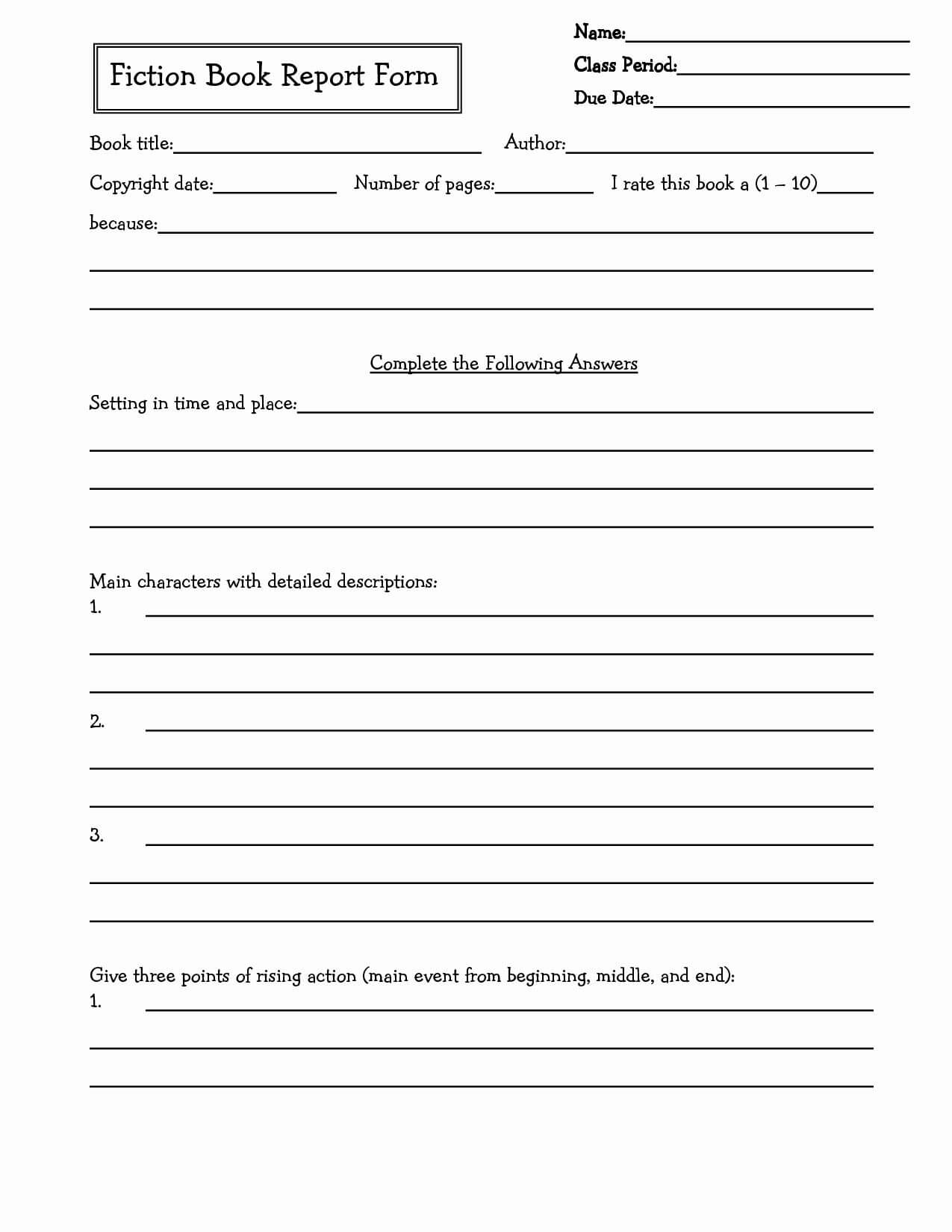 005 Template Ideas 6Th Grade Book Report Fearsome Blank In 6Th Grade Book Report Template