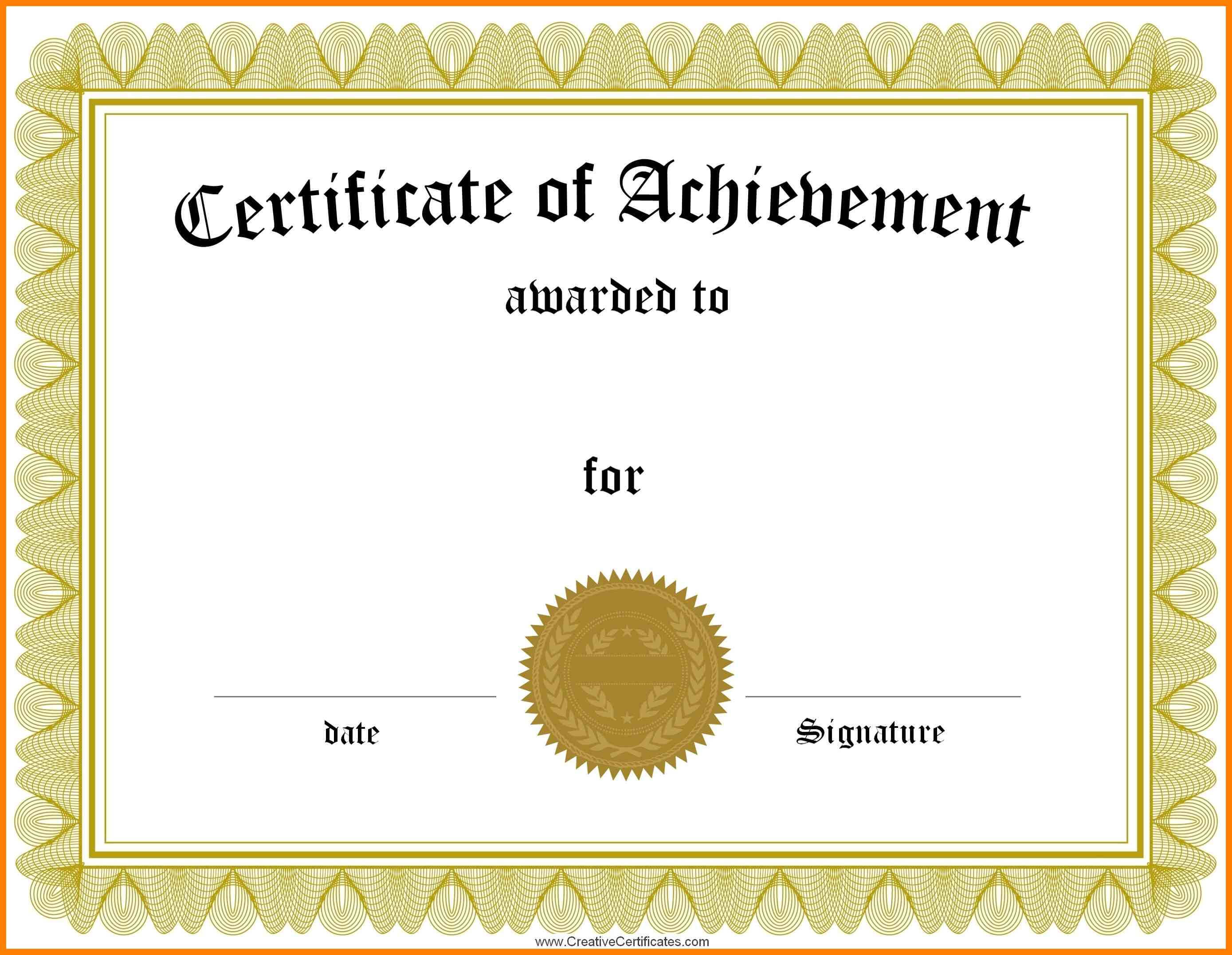 005 Template Ideas Free Family Reunion Certificates For Certificate Of Achievement Template For Kids