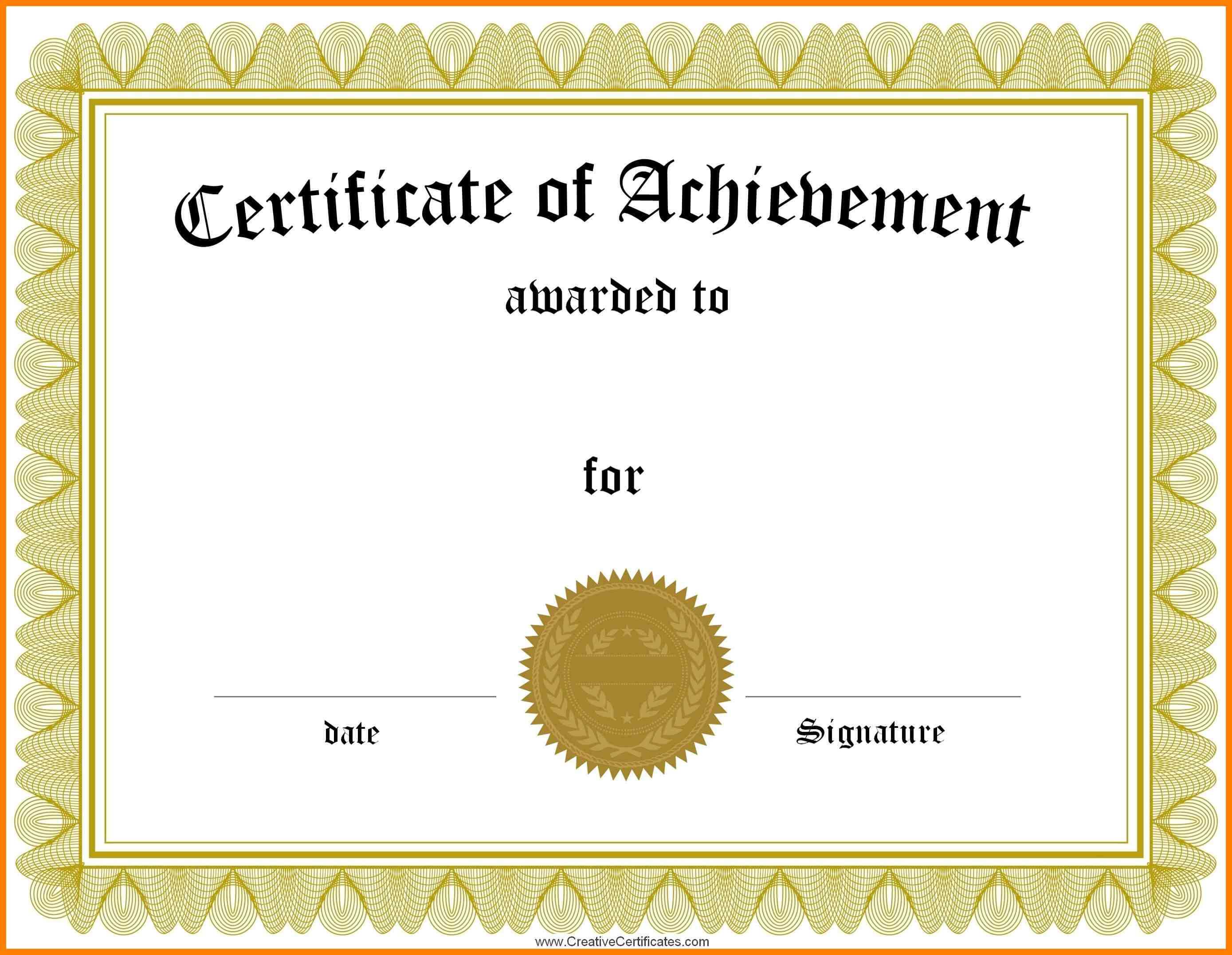 005 Template Ideas Free Family Reunion Certificates For Certificate Of Achievement Template For Kids