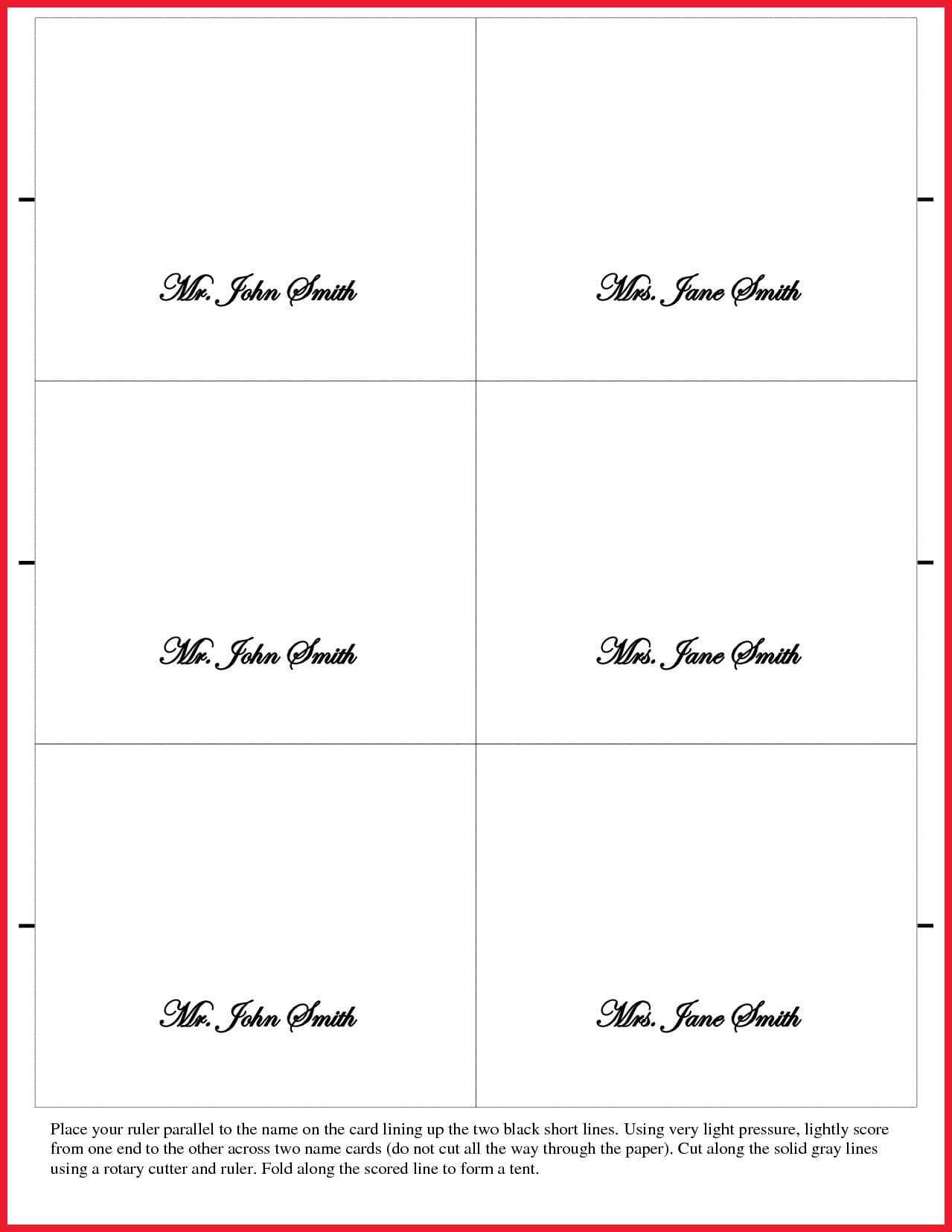 006 Bunch Ideas For Fold Over Place Card Template About Within Table Name Card Template