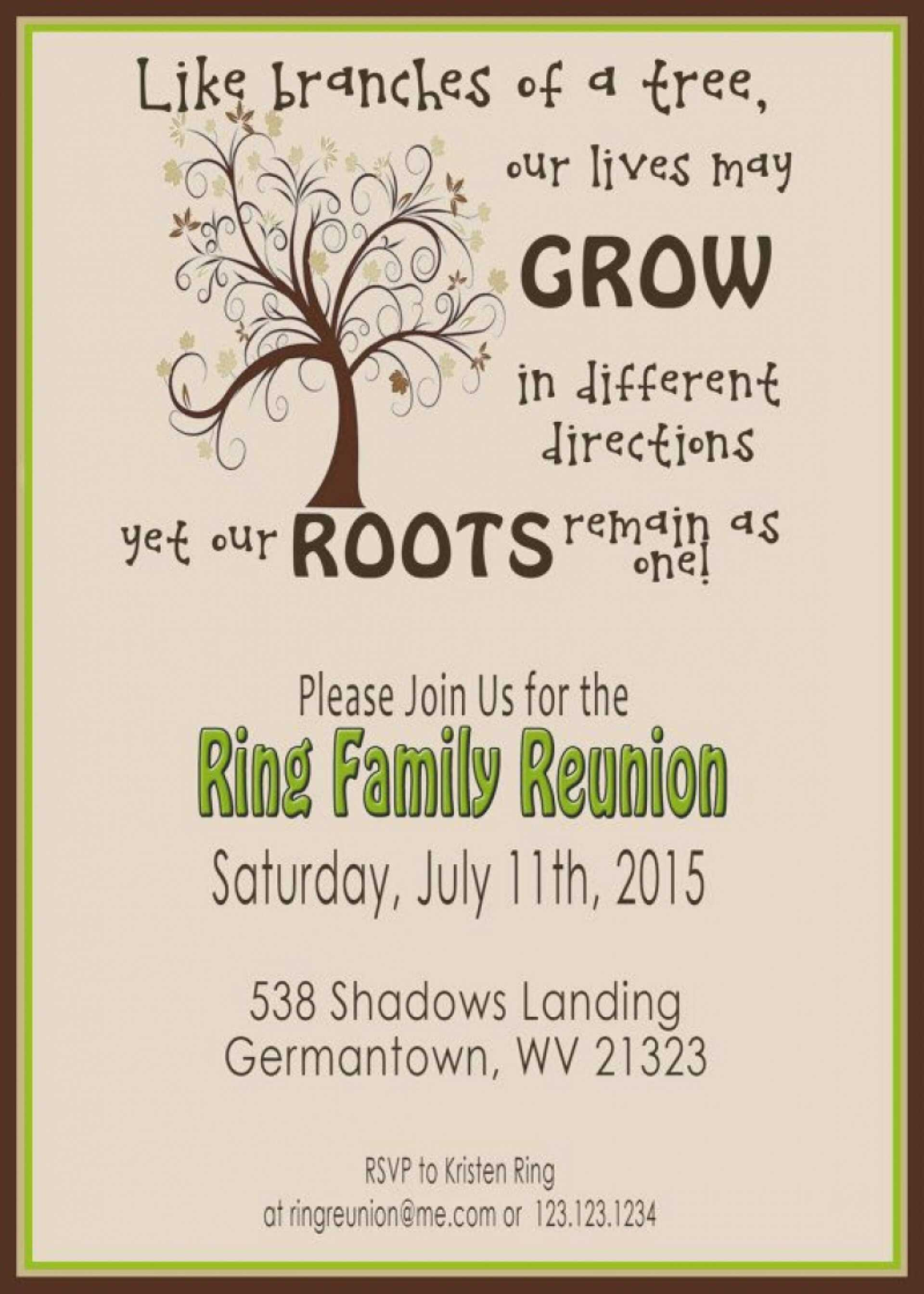 006 Family Reunion Invitation Templates Free Template Ideas With Reunion Invitation Card Templates