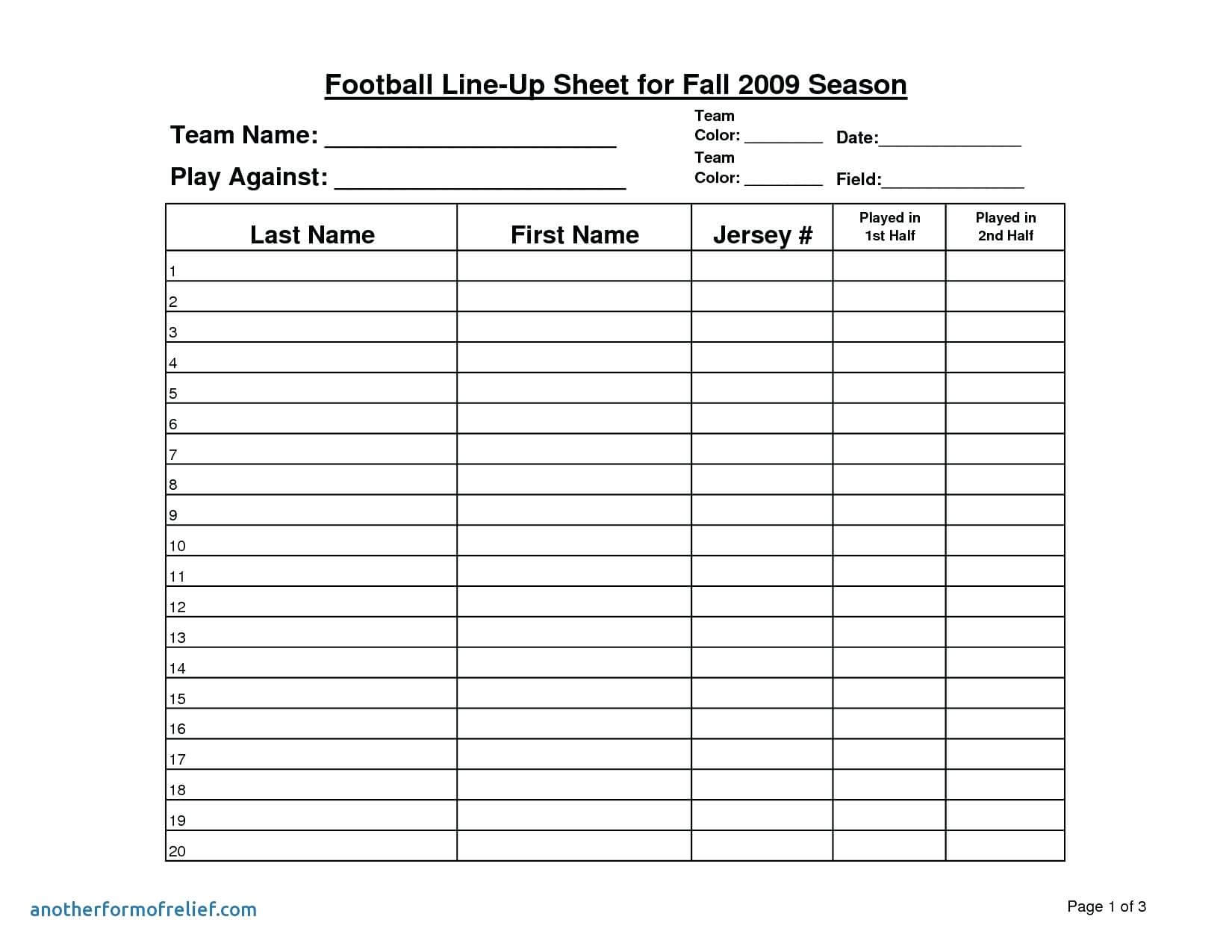 006 Football Depth Chart Template Excel Team Lineup New Within Blank Football Depth Chart Template