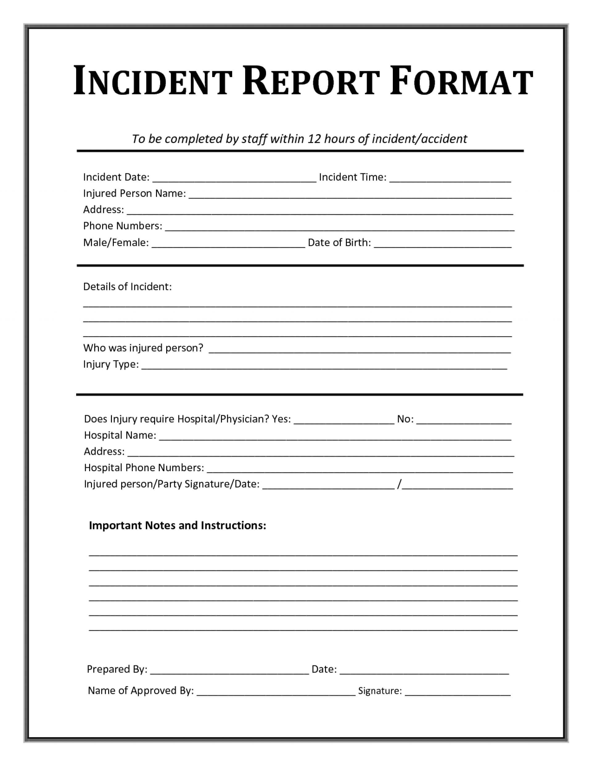 006 Incident Report Template Form Word Rare Ideas Uk With Incident Report Template Uk