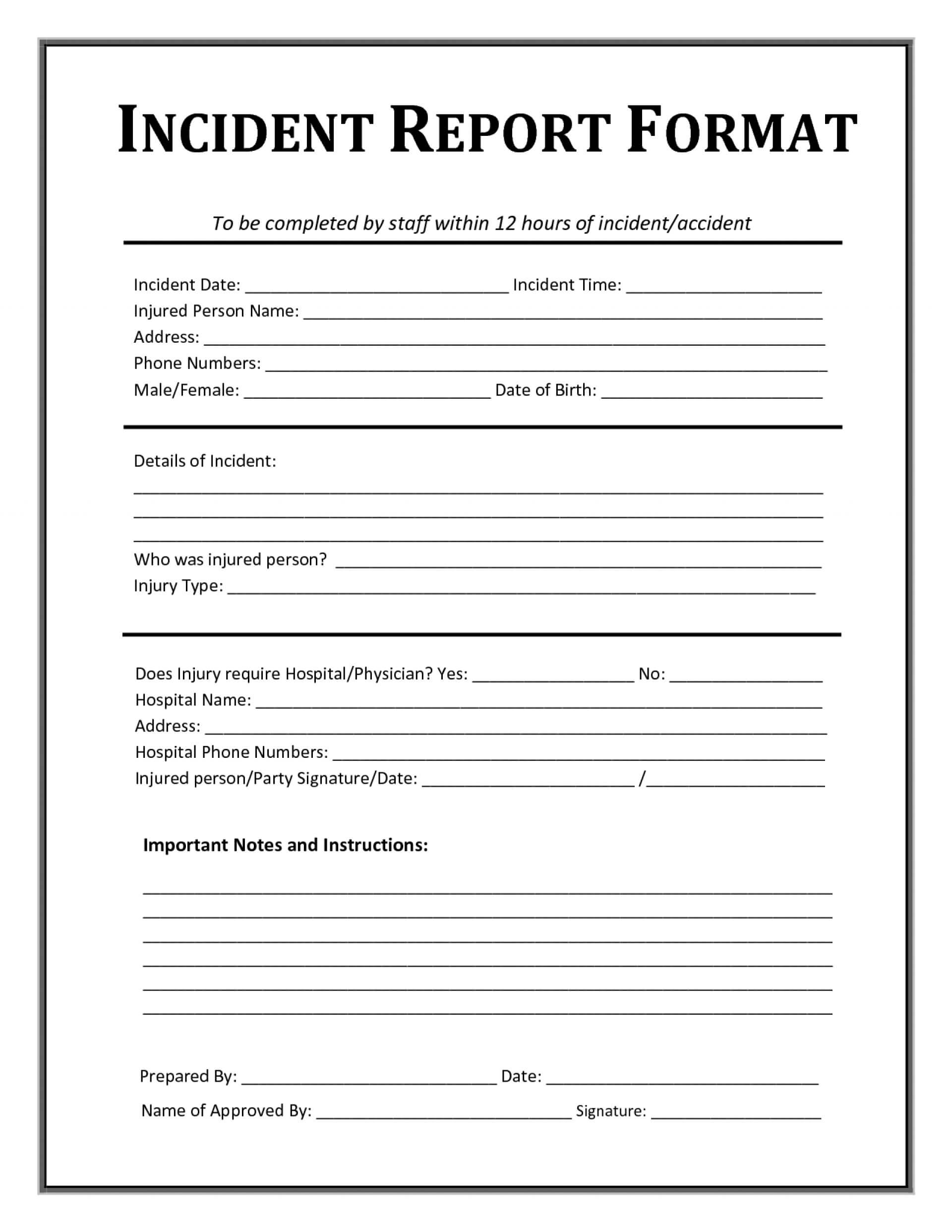 006 Incident Report Template Form Word Rare Ideas Uk with Incident Report Template Uk