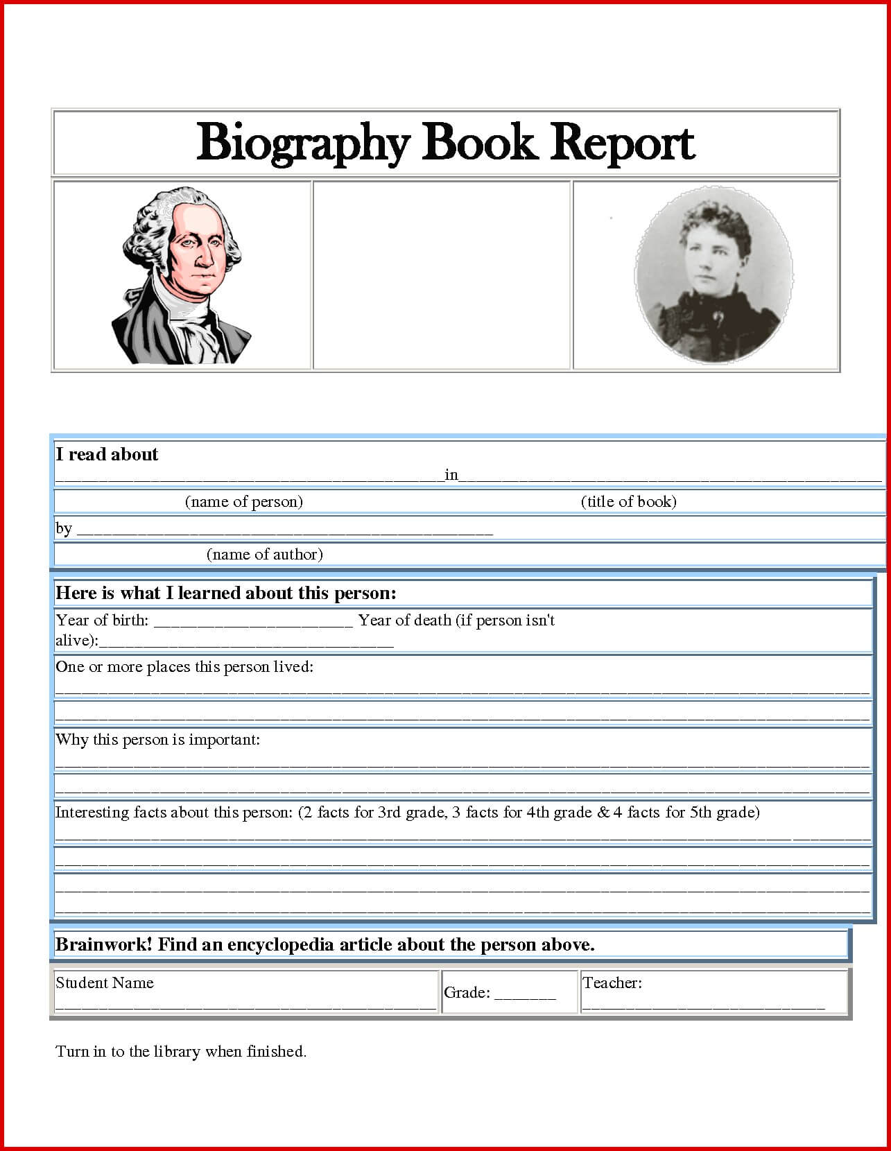 006 One Page Book Report Template New Awesome Author In One Page Book Report Template