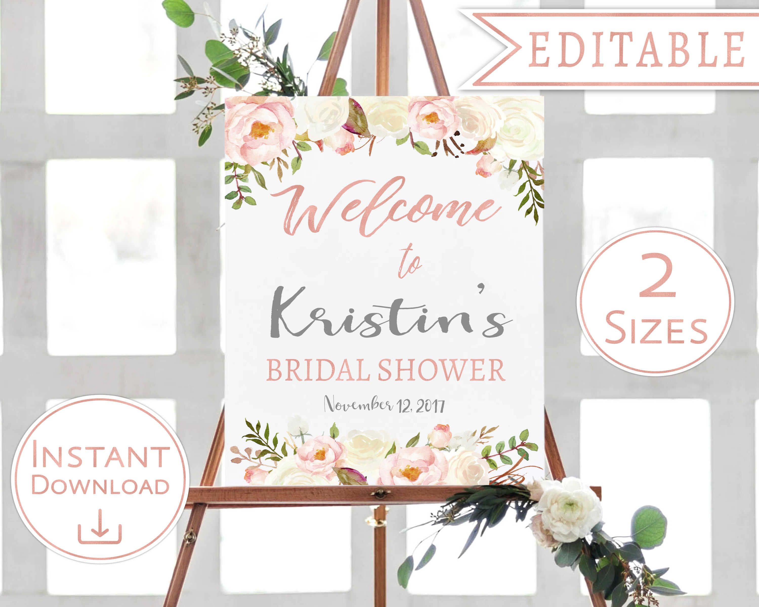 006 Template Ideas Bridal Shower Welcome Astounding Sign Within Free Bridal Shower Banner Template