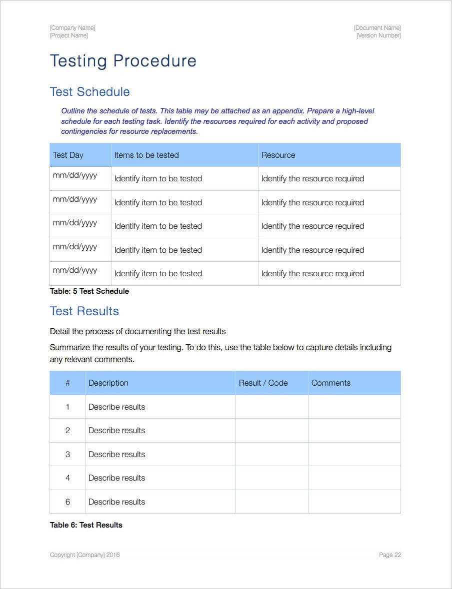 007 Acceptance Test Plan 5 Software Template Word Regarding Test Template For Word