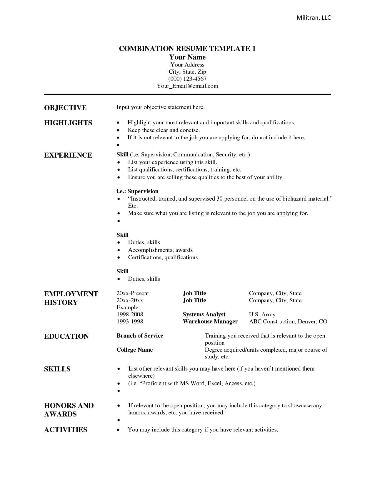 007 Combination Resume Template To Inspire You How Create With Regard To Combination Resume Template Word