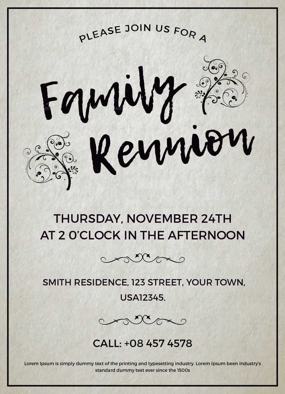 007 Family Reunion Invitations Templates Invitation Word Inside Reunion Invitation Card Templates