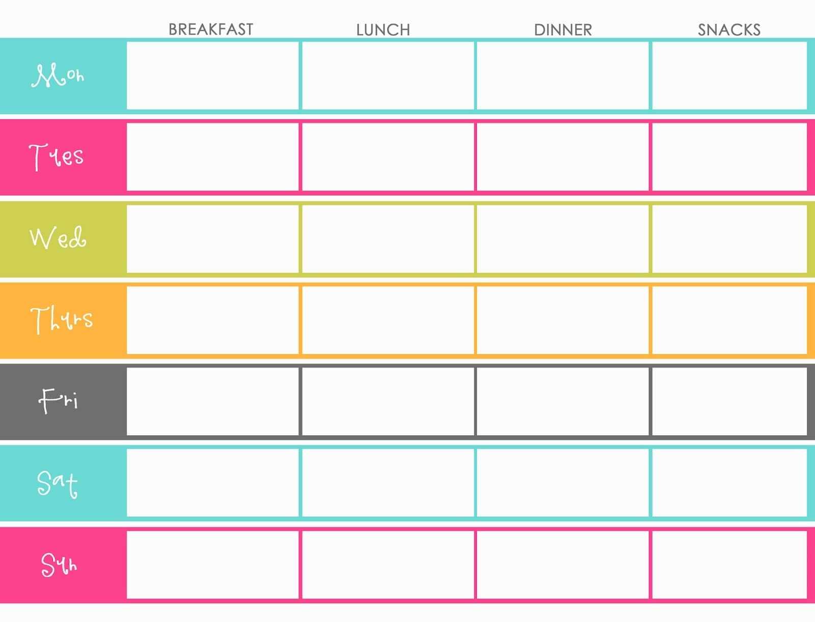 007 Free Weekly Meal Planner Template For Family Templates Throughout Meal Plan Template Word