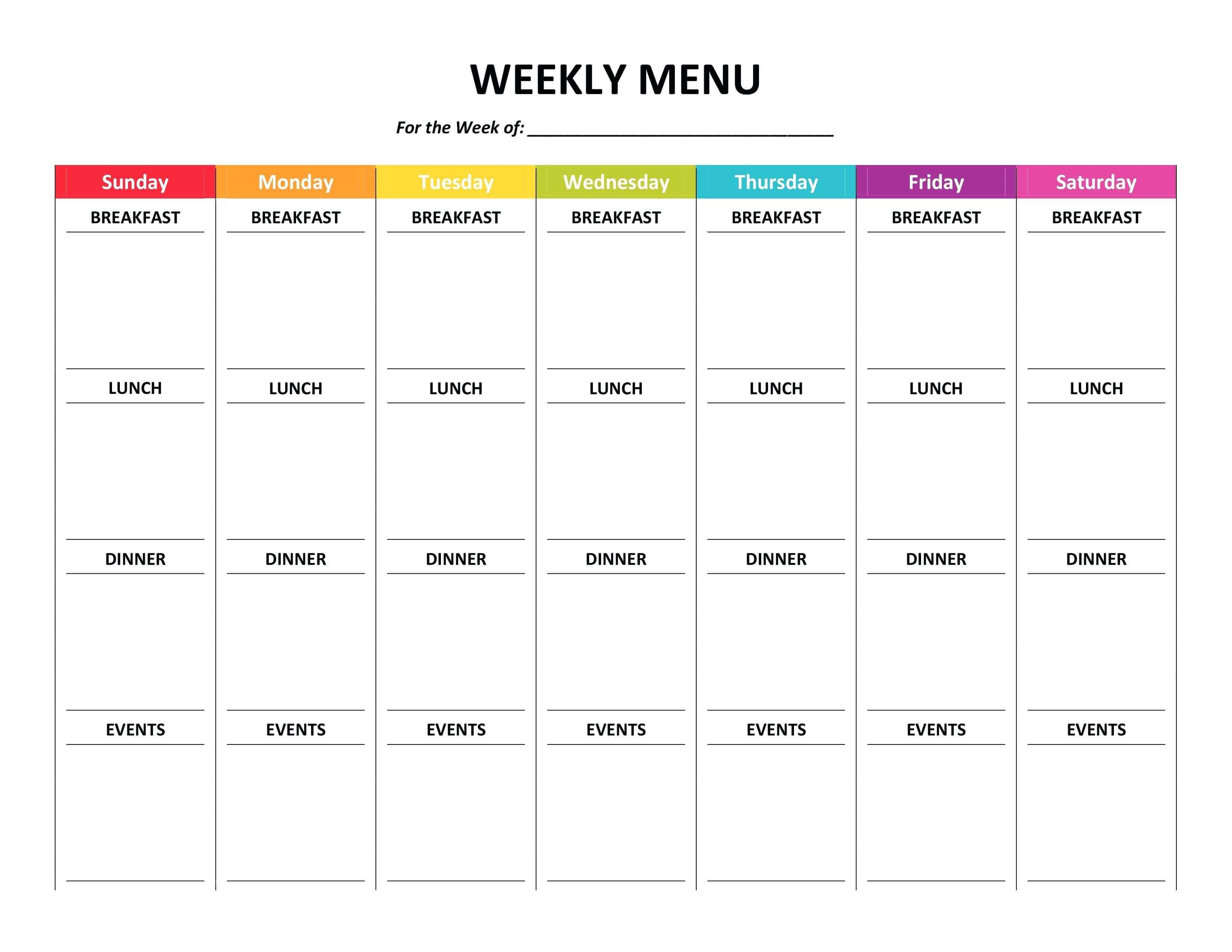 007 Meal Plan Template Word Weekly Menu Planner Fresh Of Pertaining To Weekly Meal Planner Template Word