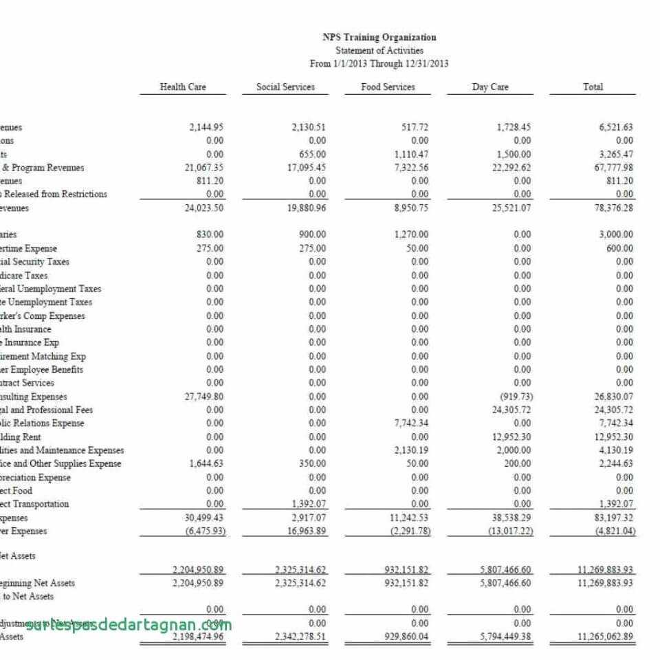 007 Non Profit Financials Template Beautiful Example Report Throughout Non Profit Monthly Financial Report Template