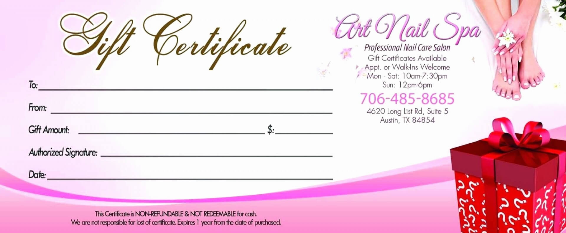 007 Template Ideas Salon Gift Certificates Templates Nail With Regard To Nail Gift Certificate Template Free