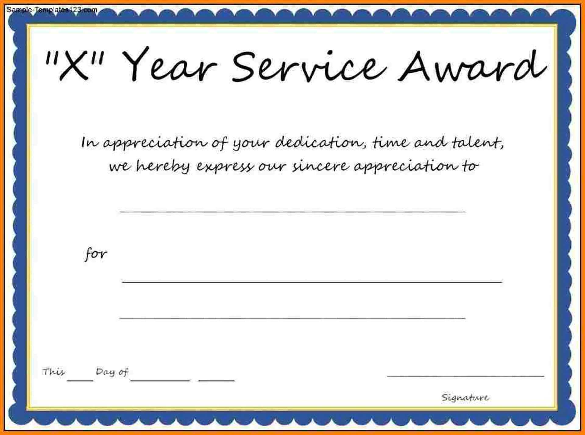 007 Template Ideas Years Of Service Certificate Employee With Certificate For Years Of Service Template