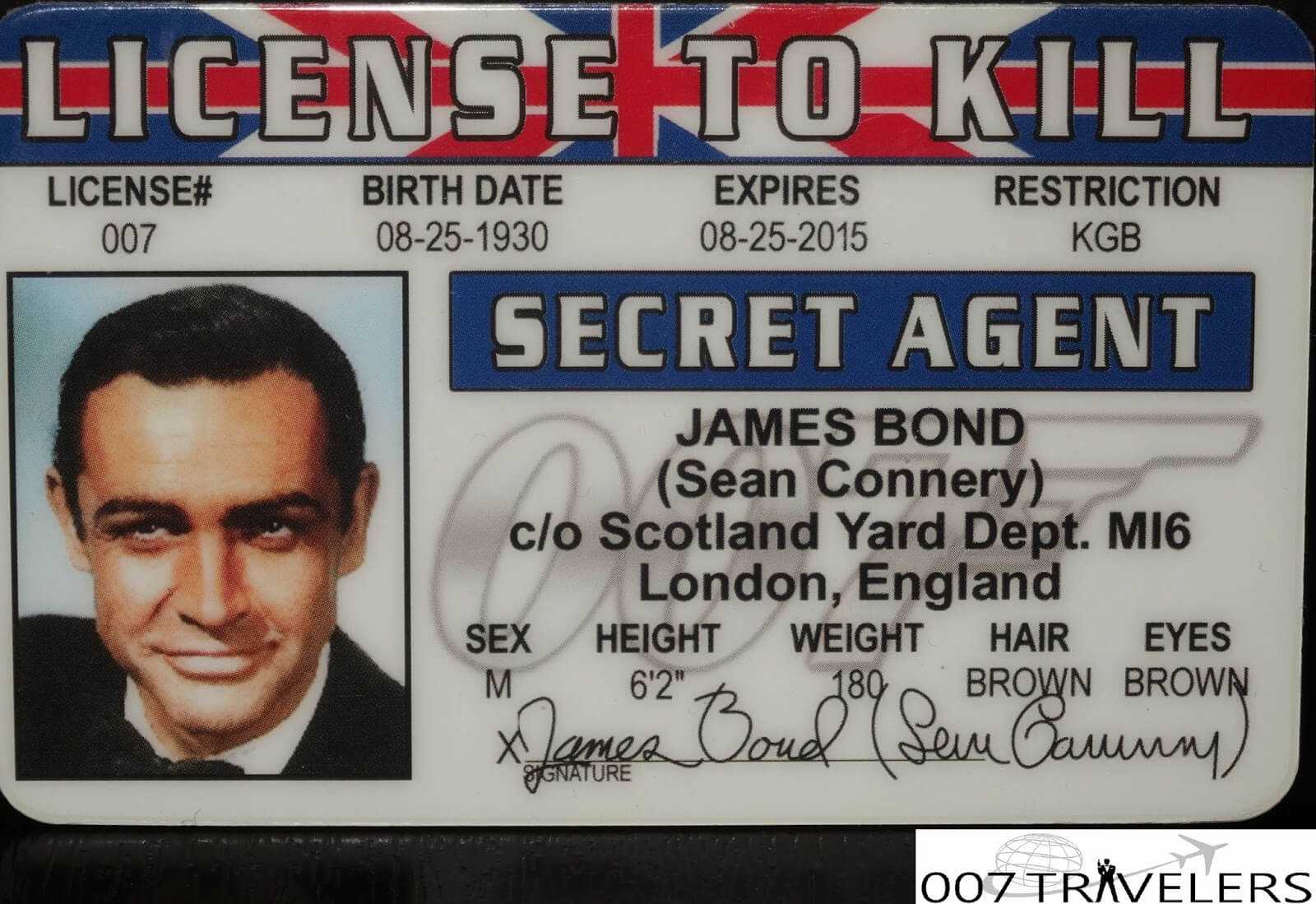 007 Travelers: 007 Item: License To Kill Id Card For Mi6 Id Card Template