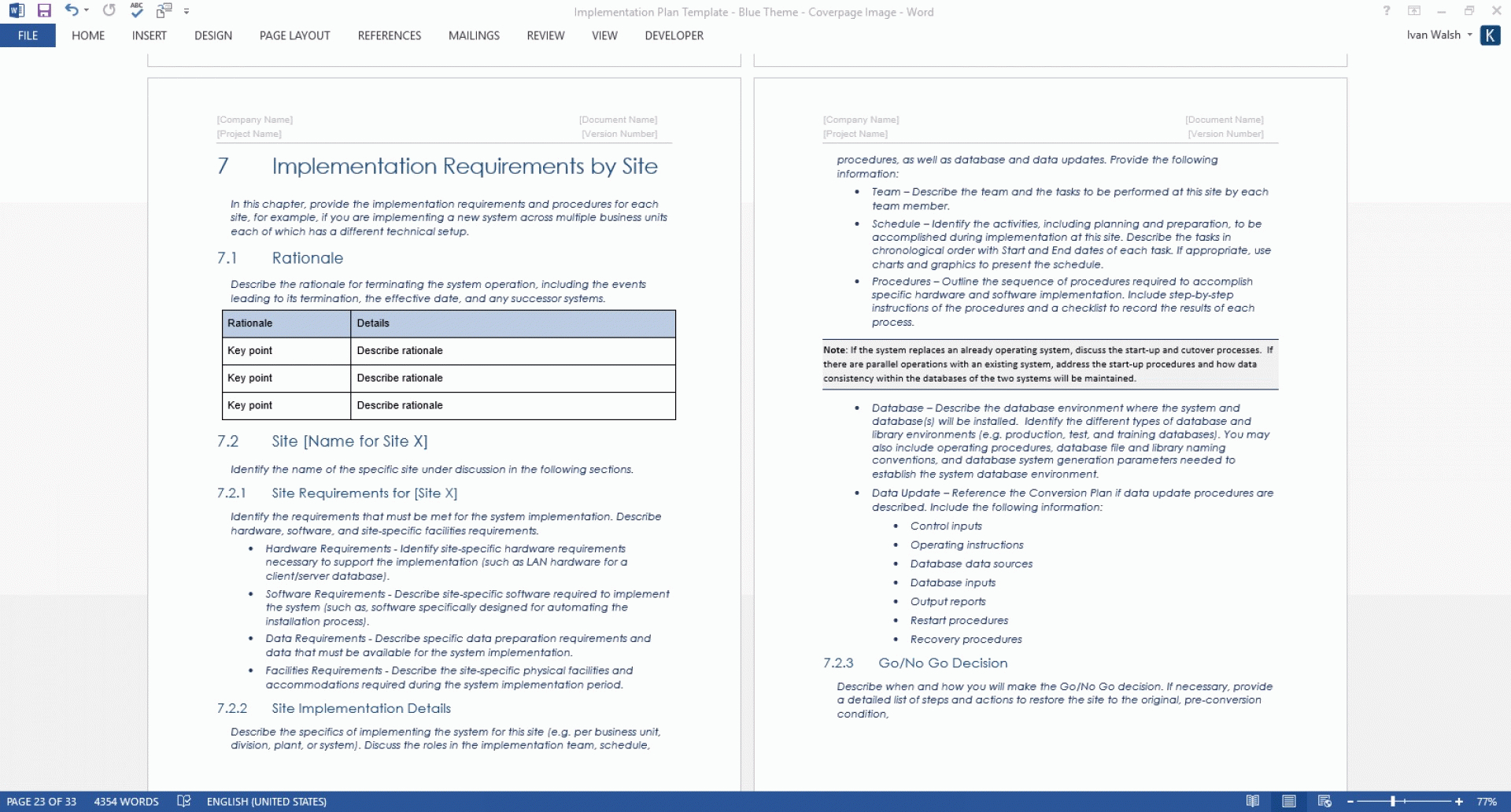 008 Strategy Implementation Report within Implementation Report Template