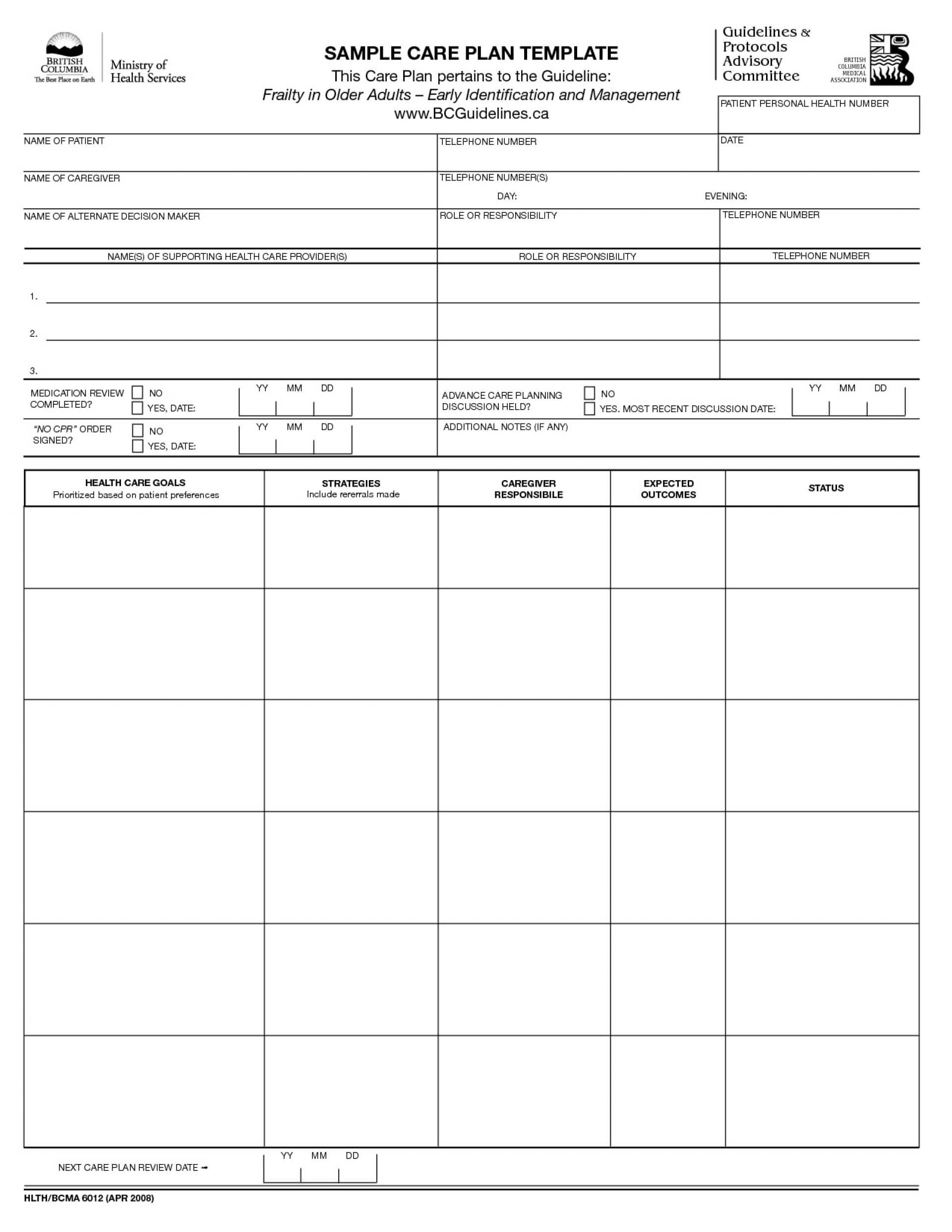 009 Care Plan Nursing Home Of ~ Tinypetition Pertaining To Nursing Care Plan Template Word