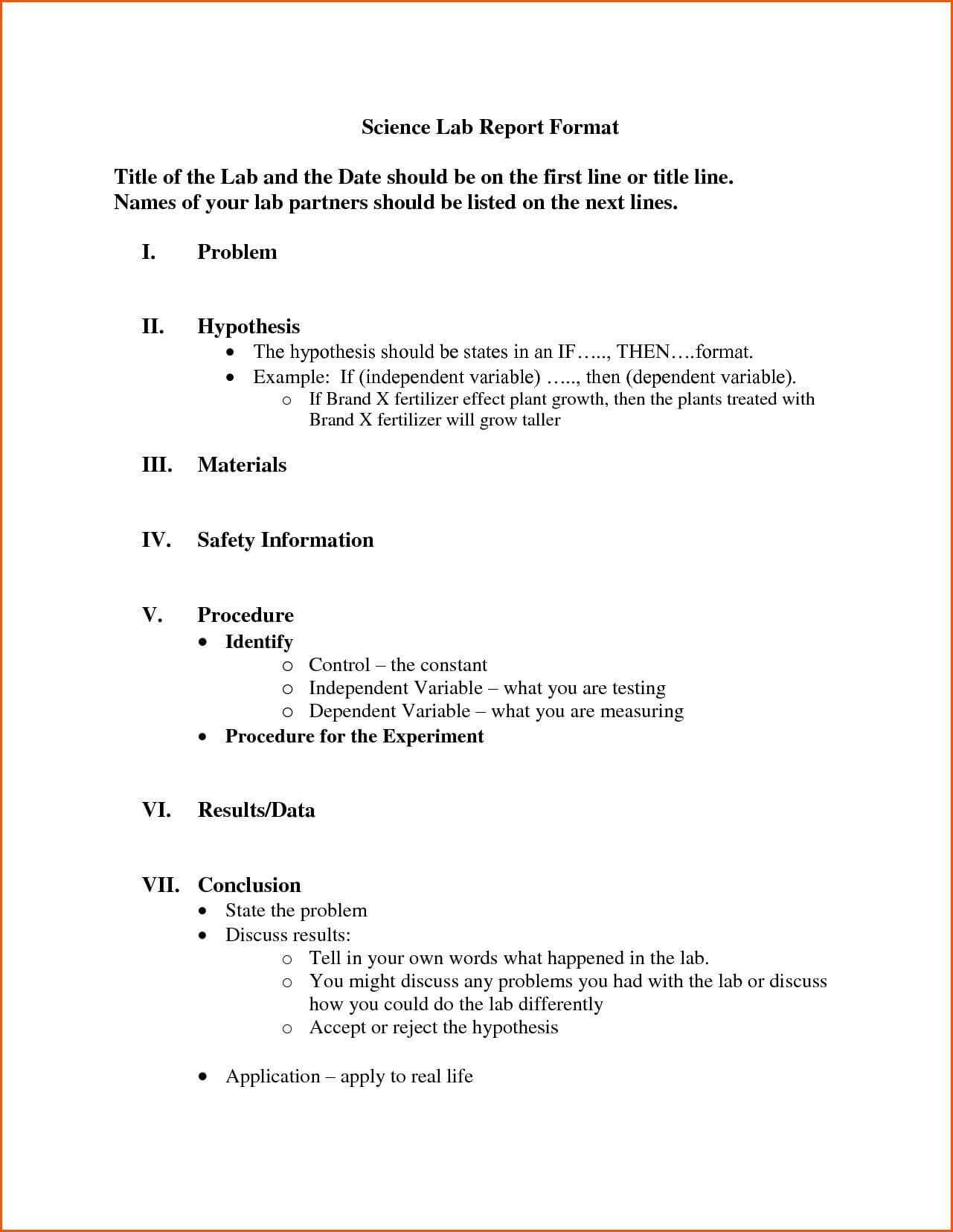 009 Formal Lab Report Template Frightening Ideas Example With Regard To Science Lab Report Template