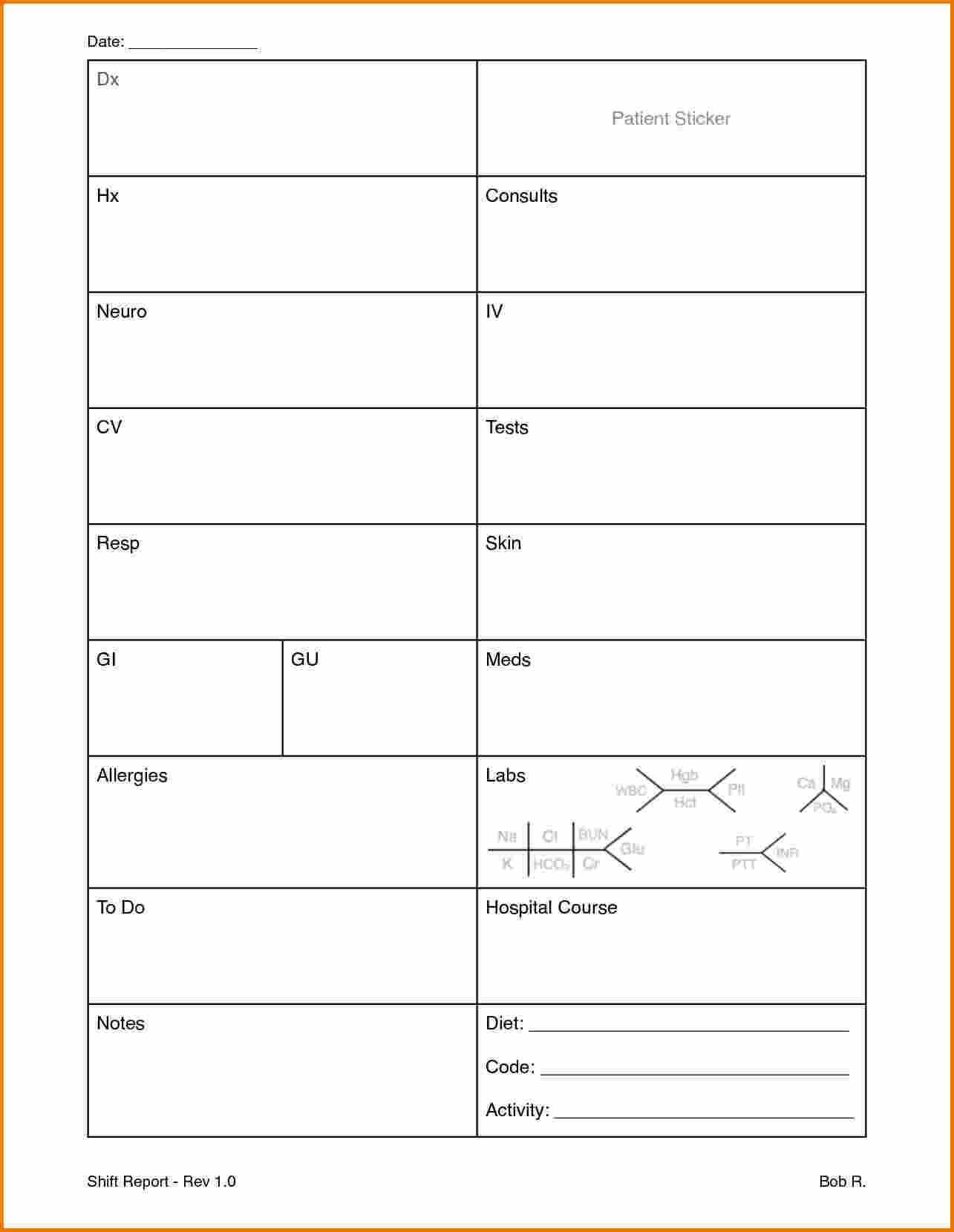 009 Nursing Report Sheet Template Best Ideas Icu Rn Throughout Nursing Report Sheet Templates