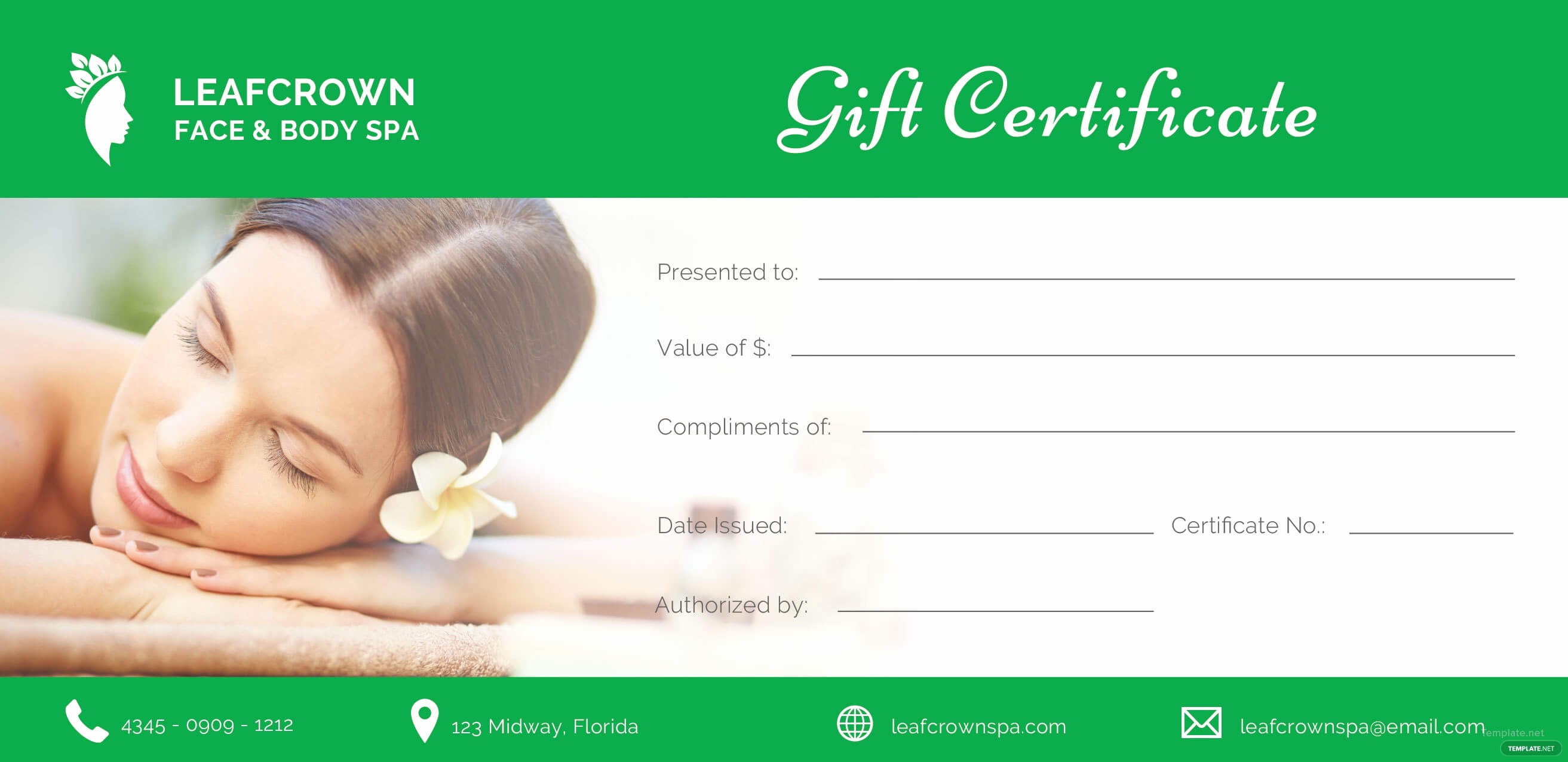 009 Spa Gift Certificates Templates Free Awesome Certificate Throughout Spa Day Gift Certificate Template