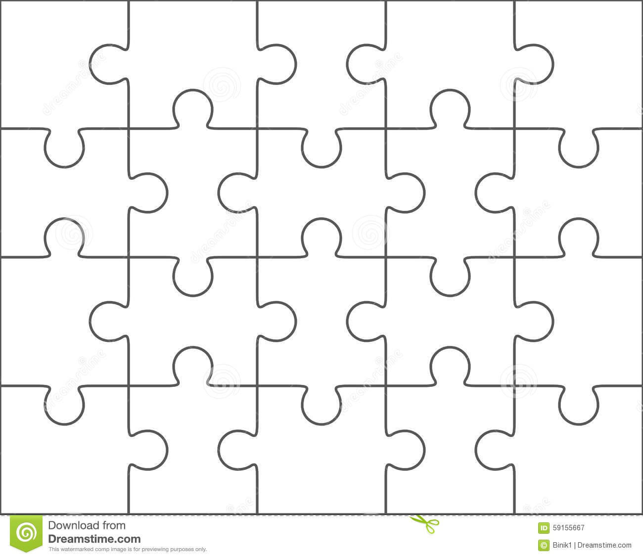 010 Jig Saw Puzzle Template Jigsaw Blank Twenty Pieces With Regard To Blank Jigsaw Piece Template