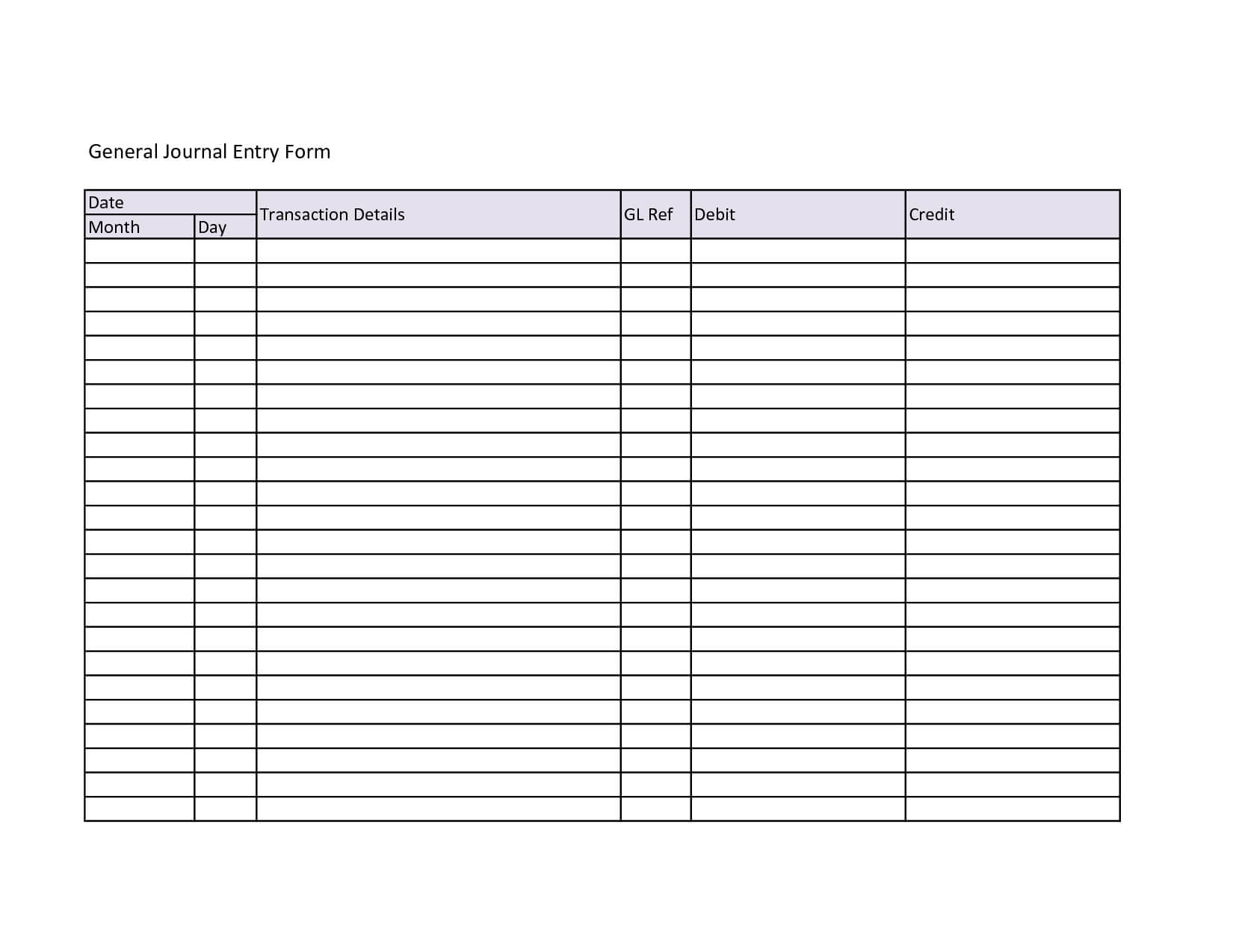 010 Template Ideas General Journal Entry Form 216567 For Double Entry Journal Template For Word