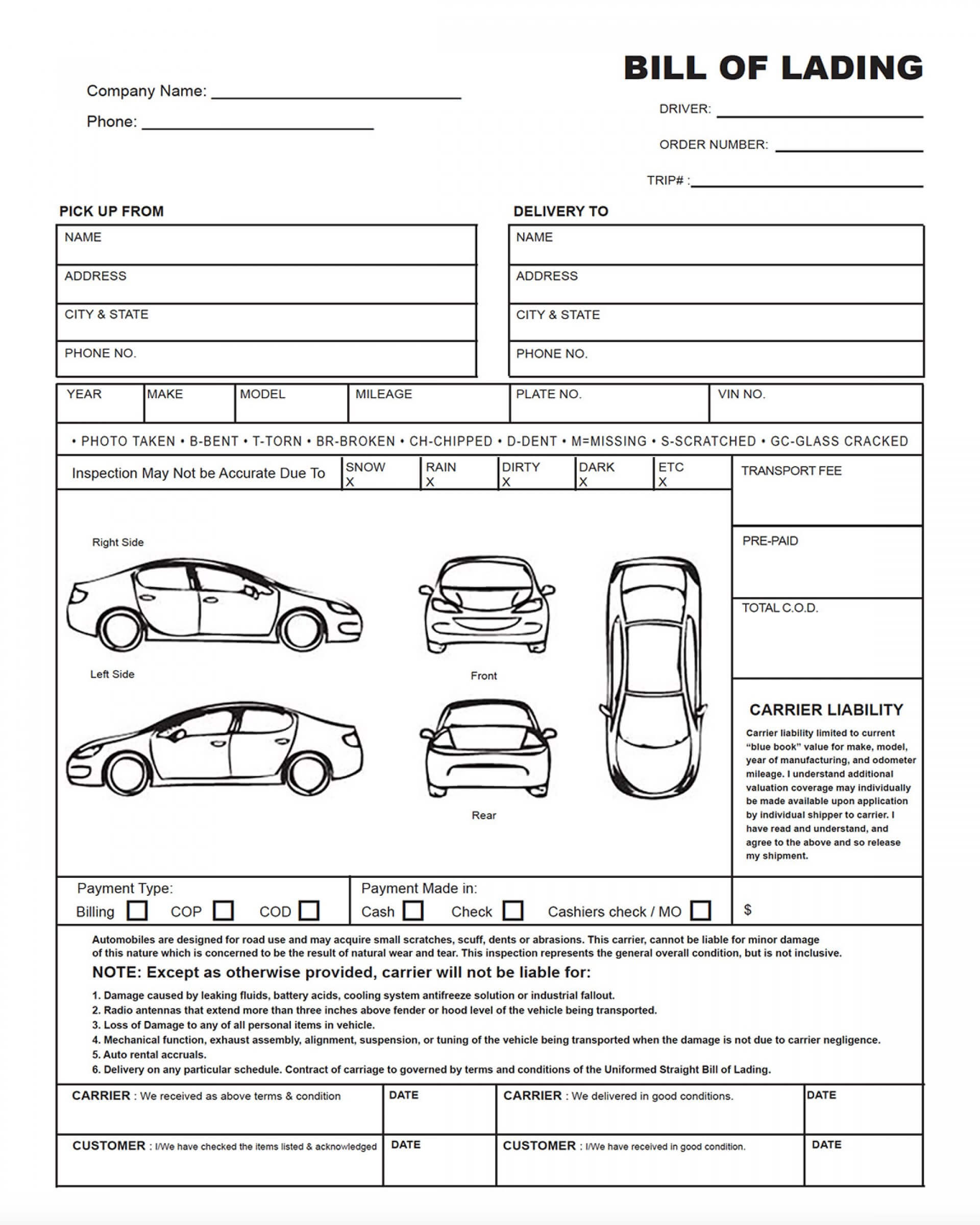 010 Template Ideas Vehicle Condition Report Inspection Throughout Truck Condition Report Template