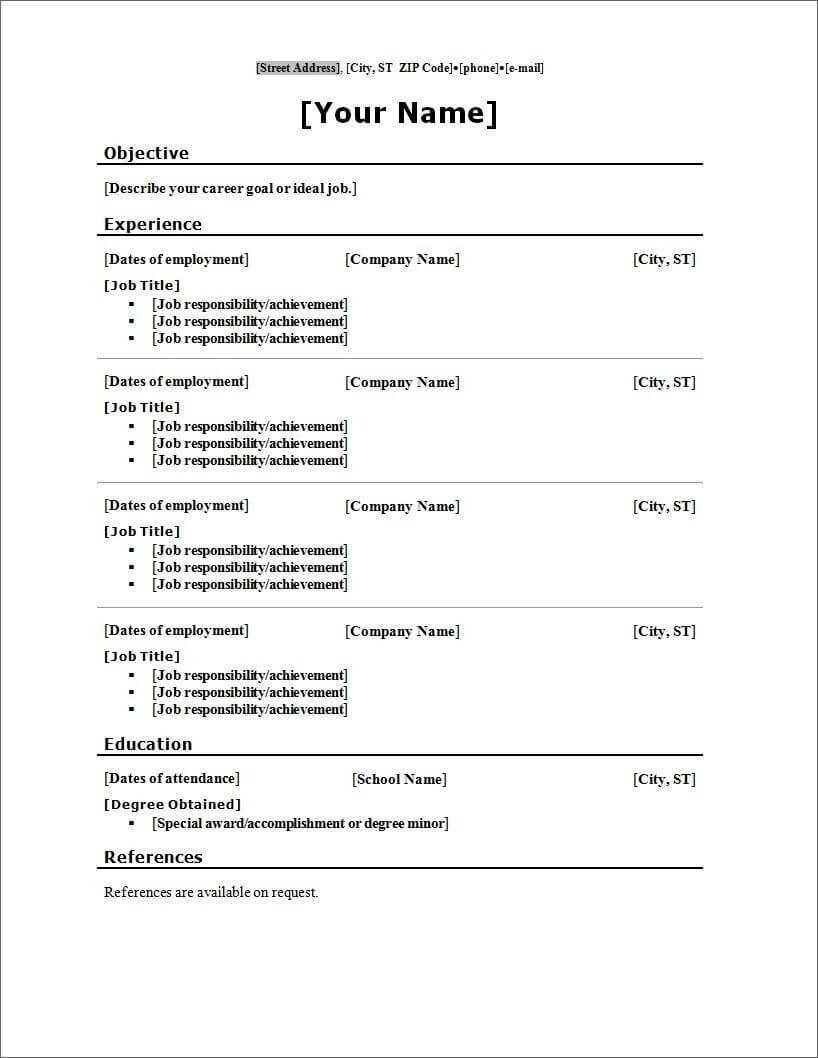 011 Free Blank Resume Templates For Microsoft Word Template In Blank Resume Templates For Microsoft Word