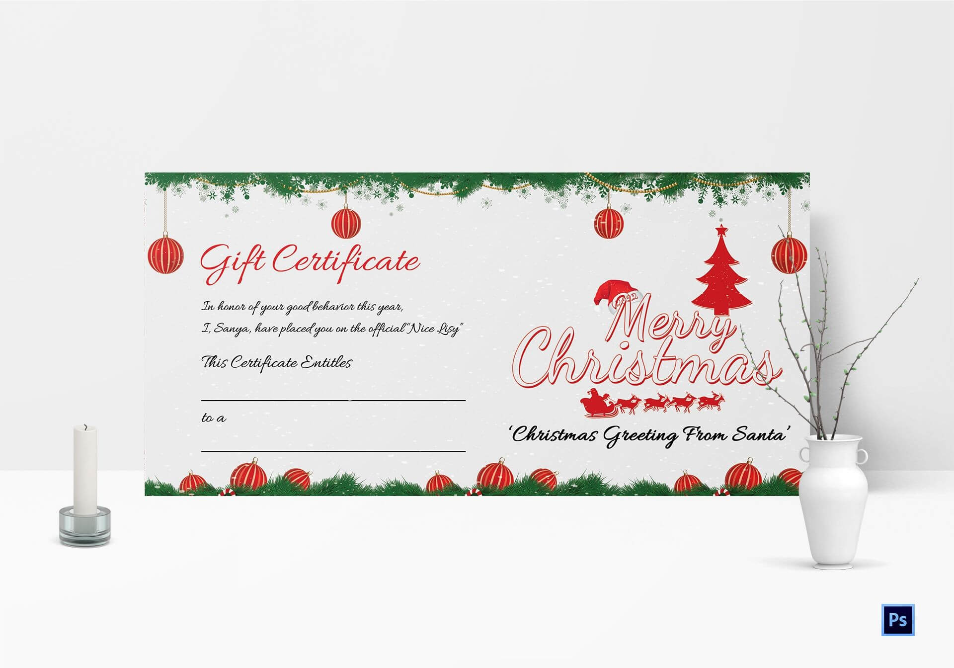 011 Printable Merry Christmas Gift Certificate Template With Free Christmas Gift Certificate Templates